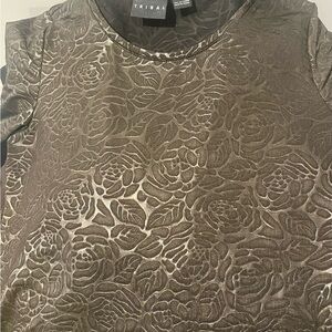 Tribal Women's Elegant Brown Shiny Floral Patterned Blouse